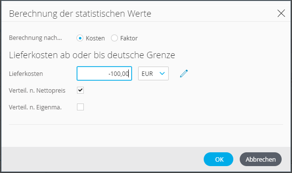 Berechnung des Statistischen Werts